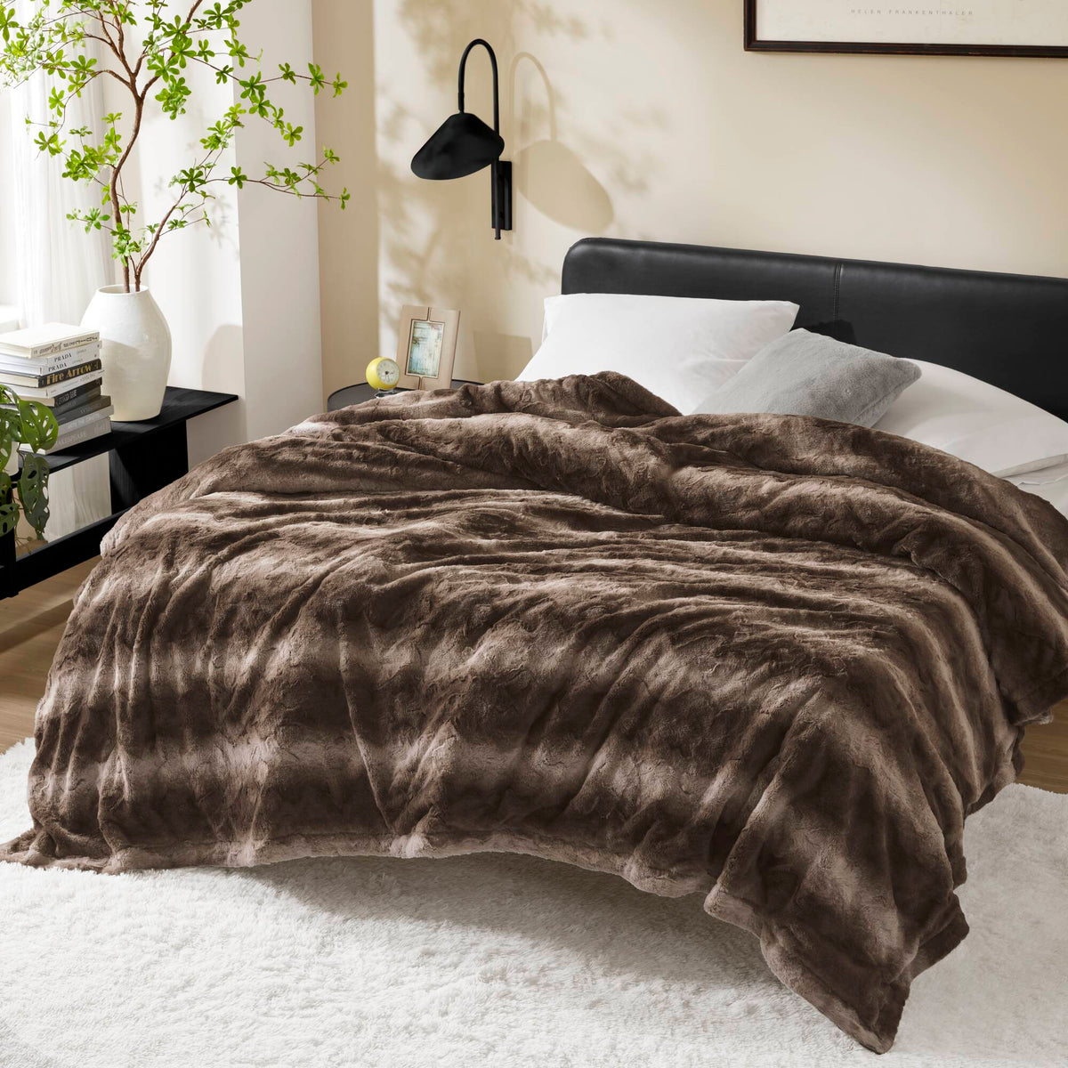Zuri Faux Fur Blanket - Brown