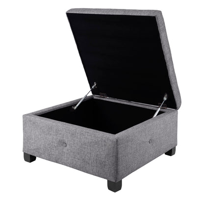 Della Soft Close Storage Ottoman - Charcoal