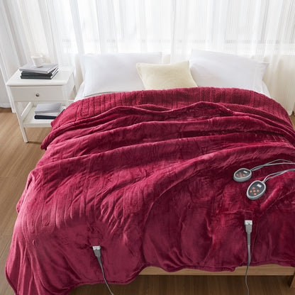 Heated Microlight to Berber Blanket - Red