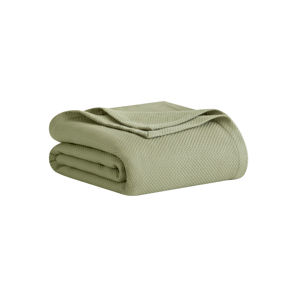 100% Certified Egyptian Cotton Blanket - Micro- herringbone Green