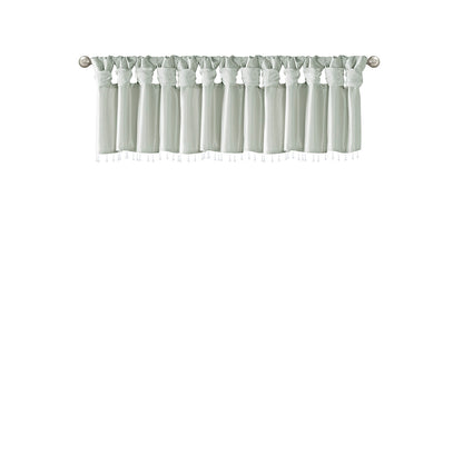 Emilia Lightweight Faux Silk Valance With Beads - Dusty Aqua