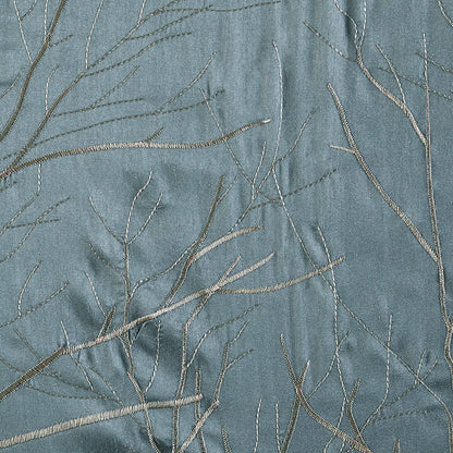 Andora Faux Silk Embroidered Window Valance - Blue