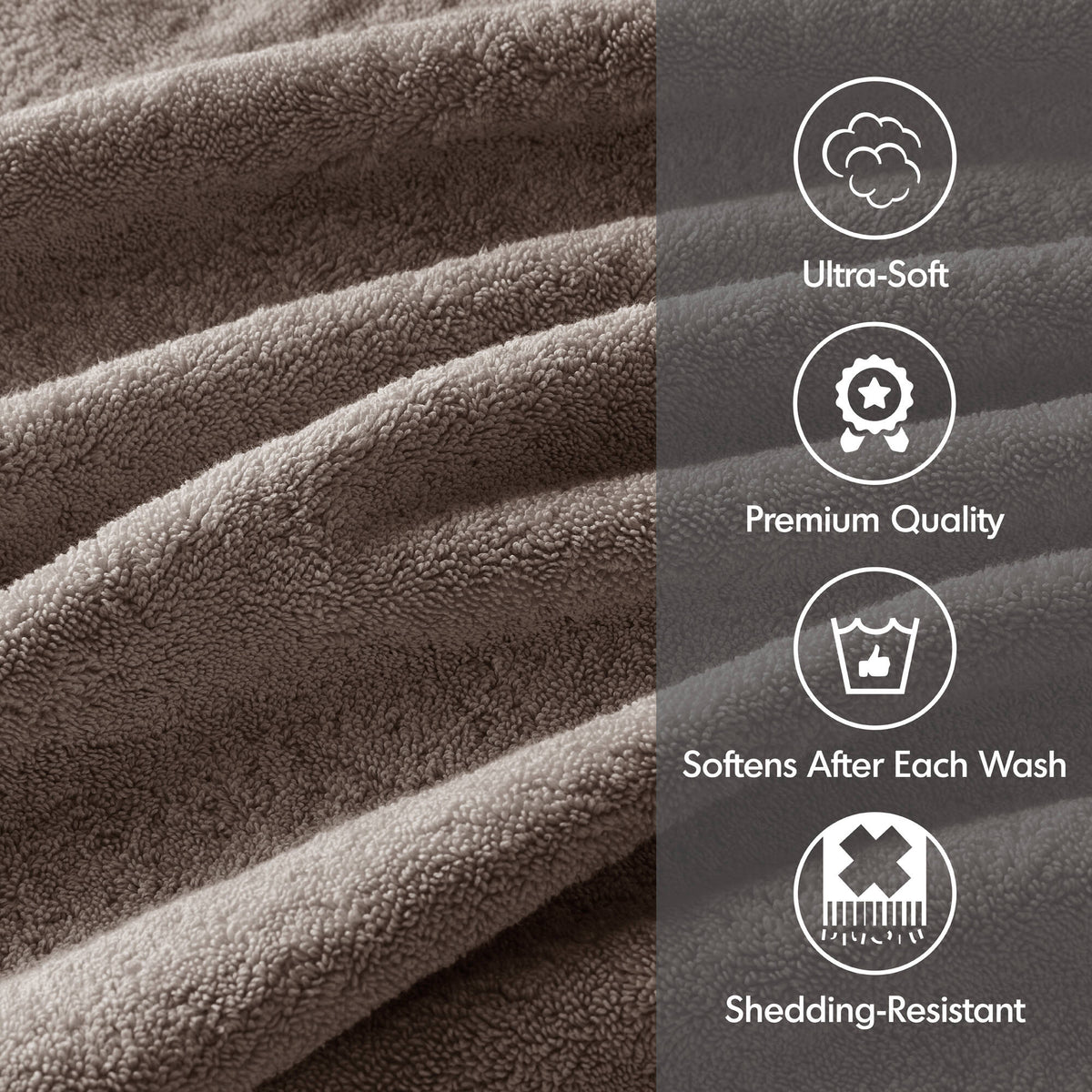 800GSM 100% Cotton 8 Piece Towel Set - Mocha