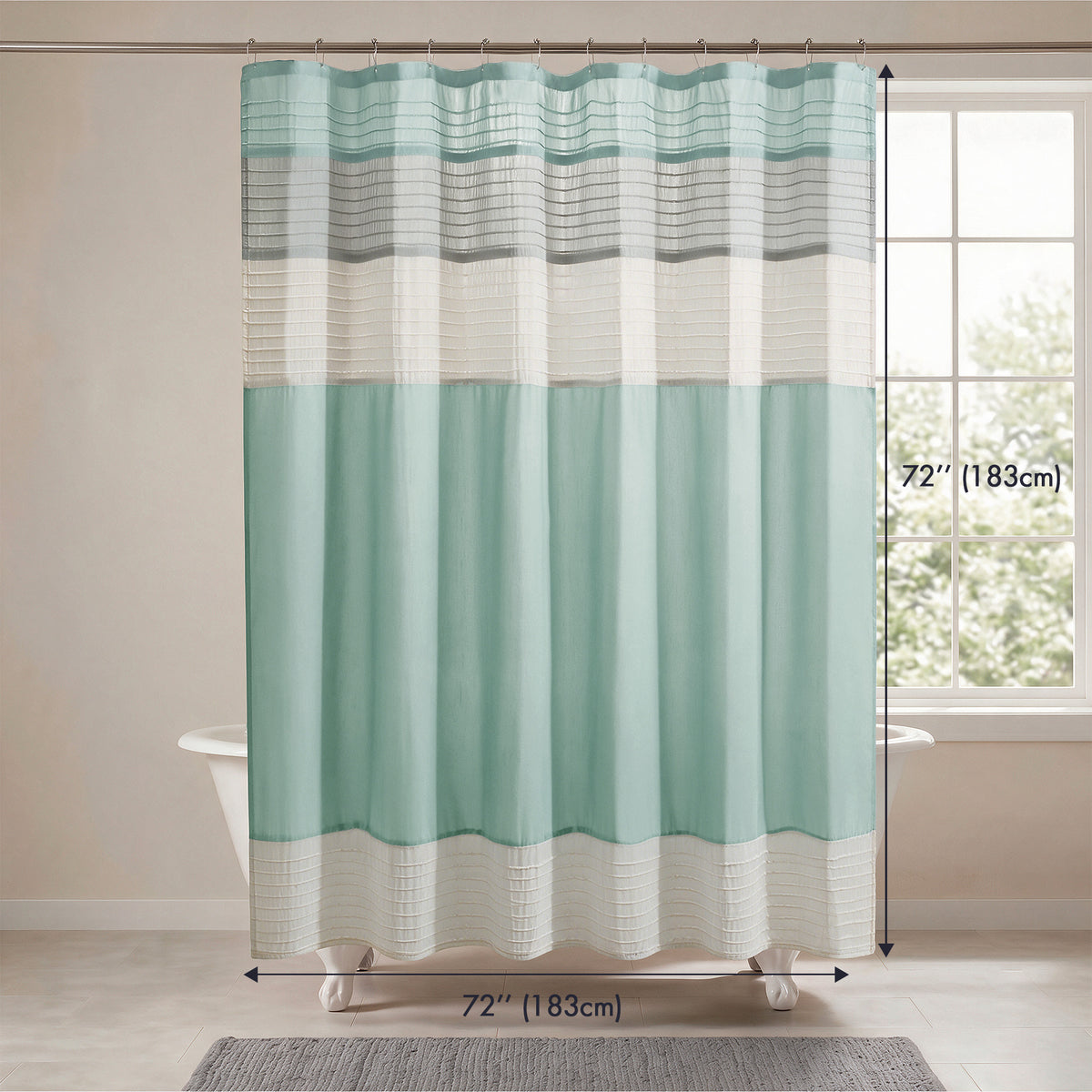 Amherst Faux Silk Shower Curtain - Aqua