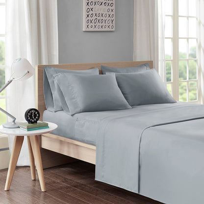 Microfiber Sheet Set with Side Storage Pockets - Grey