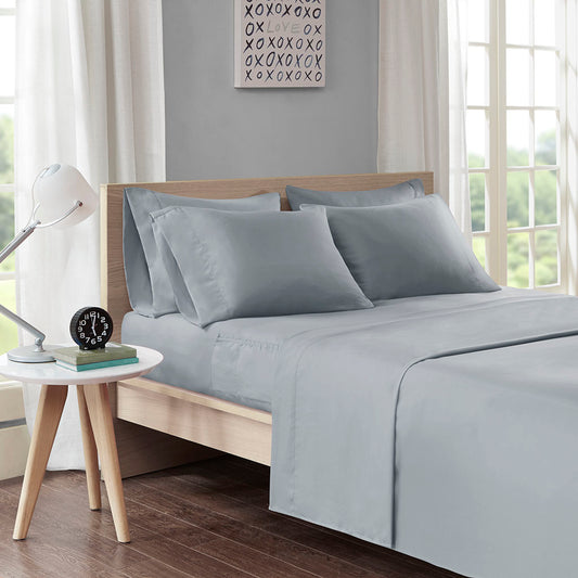 Microfiber Sheet Set with Side Storage Pockets - Grey