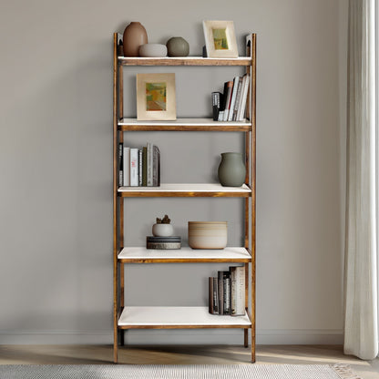 Parker Shelf / Bookcase - Off-White/Pecan