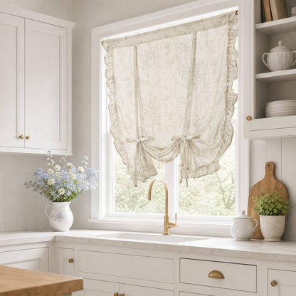 Adele Ruffle Window Panel - Neutral