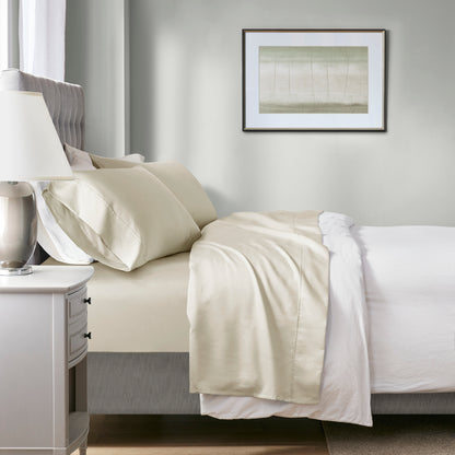 1000 Thread Count HeiQ Smart Temperature Cotton Blend 4 PC Sheet Set - Ivory