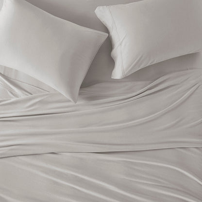 Cotton Blend Jersey Knit All Season Sheet Set - Grey