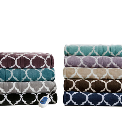 Heated Ogee Throw - Grey