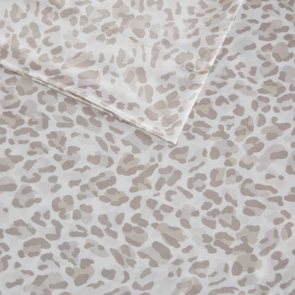 Satin Luxury 2 PC Pillowcases - Taupe Leopard