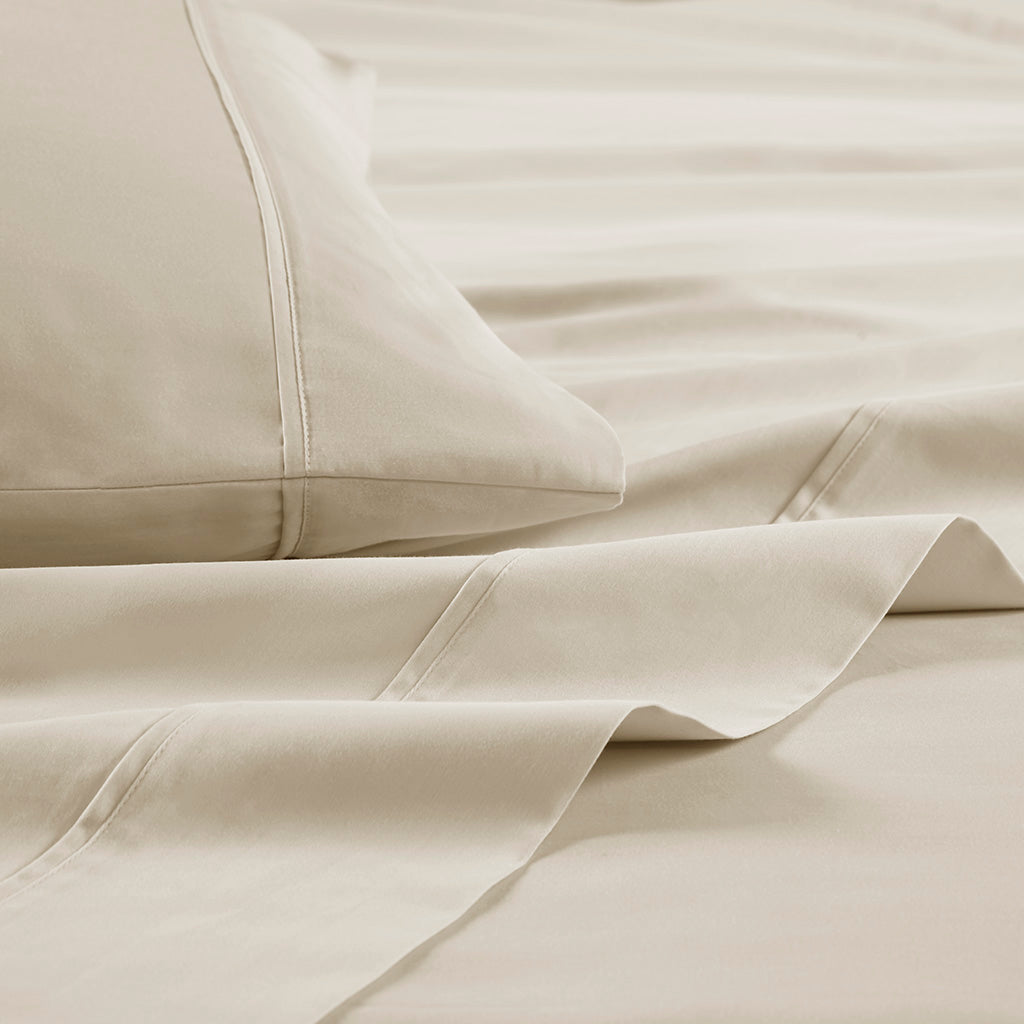300 Thread Count 100% Organic Cotton Deep Pocket Sheet Set - Taupe