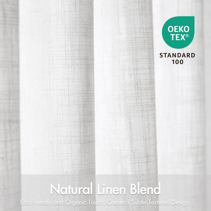 Emery 300gsm poly linen with 7 pinch pleat per pc - White