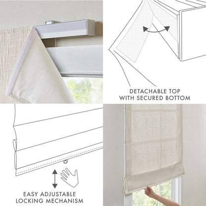 Quincy Cordless Roman Shade - Linen