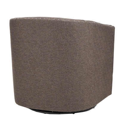 Tyler Upholstered Swivel Barrel Chair with Nailheads - Chocolate