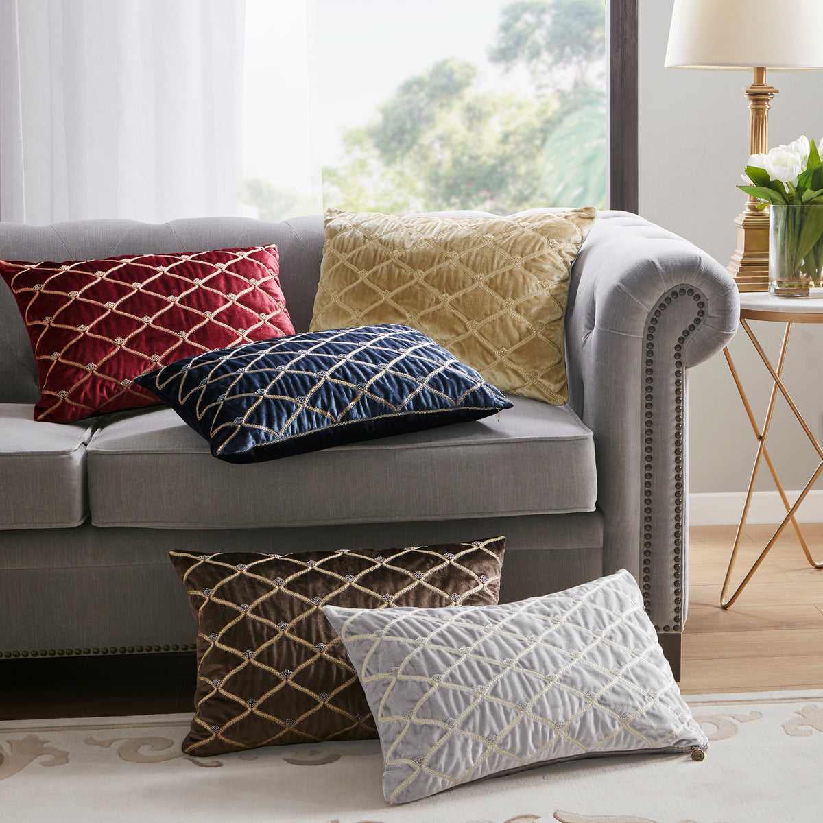 Aumont Oblong Decor Pillow - Silver