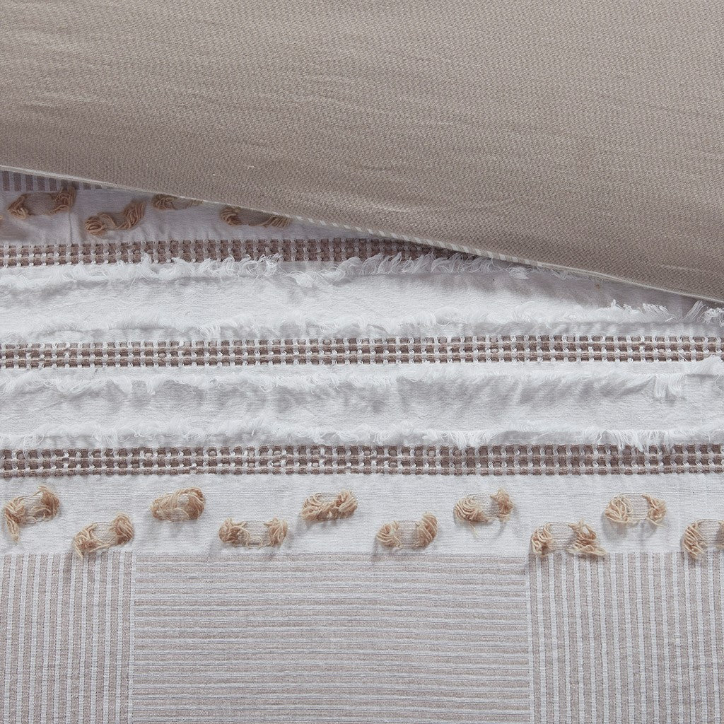 Lennon Organic Cotton Jacquard Duvet Cover Set