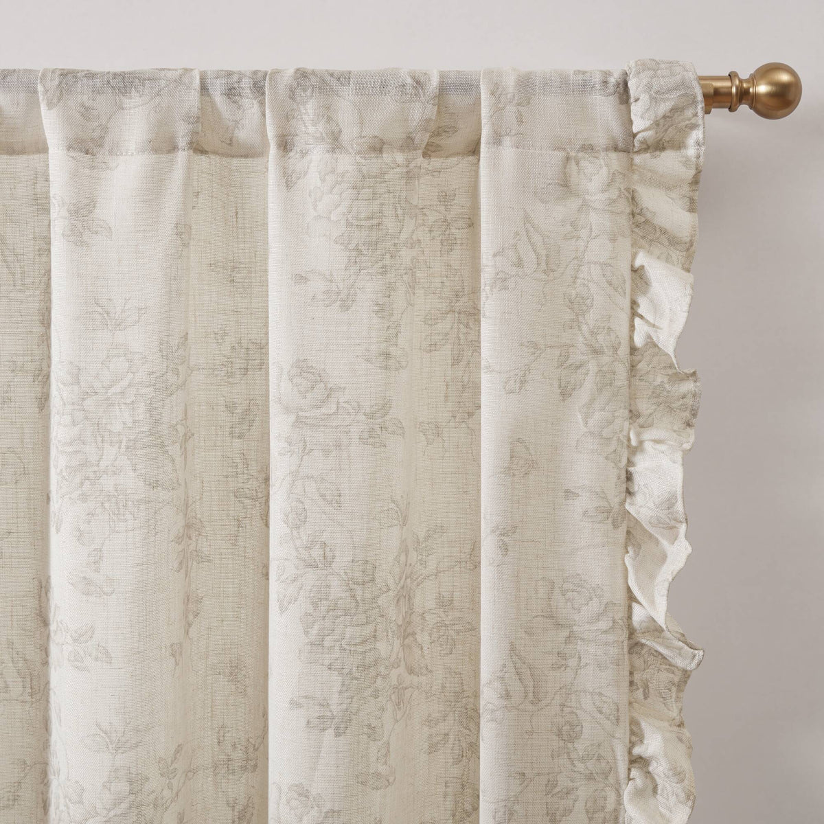 Adele Ruffle Window Panel - Neutral