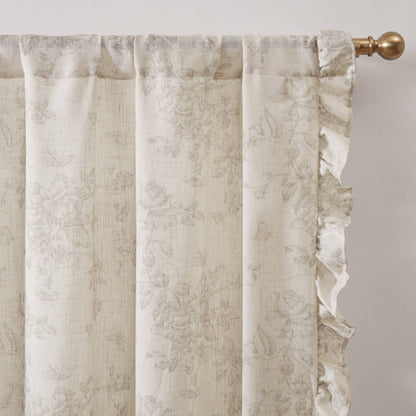 Adele Ruffle Window Panel - Neutral