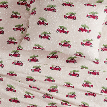 Cotton Flannel Sheet Set - Tan Cars