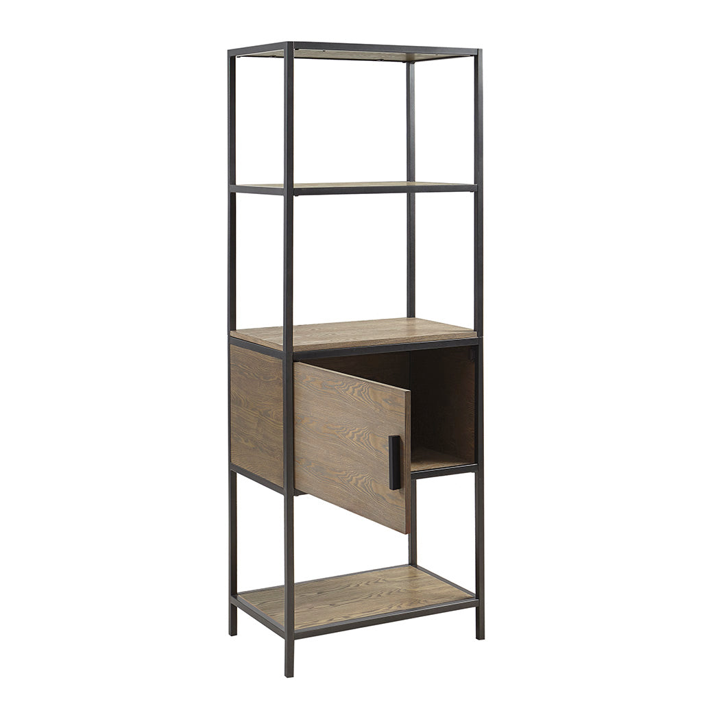 Darley 3-Shelf Bookcase with Storage Cabinet - Grey