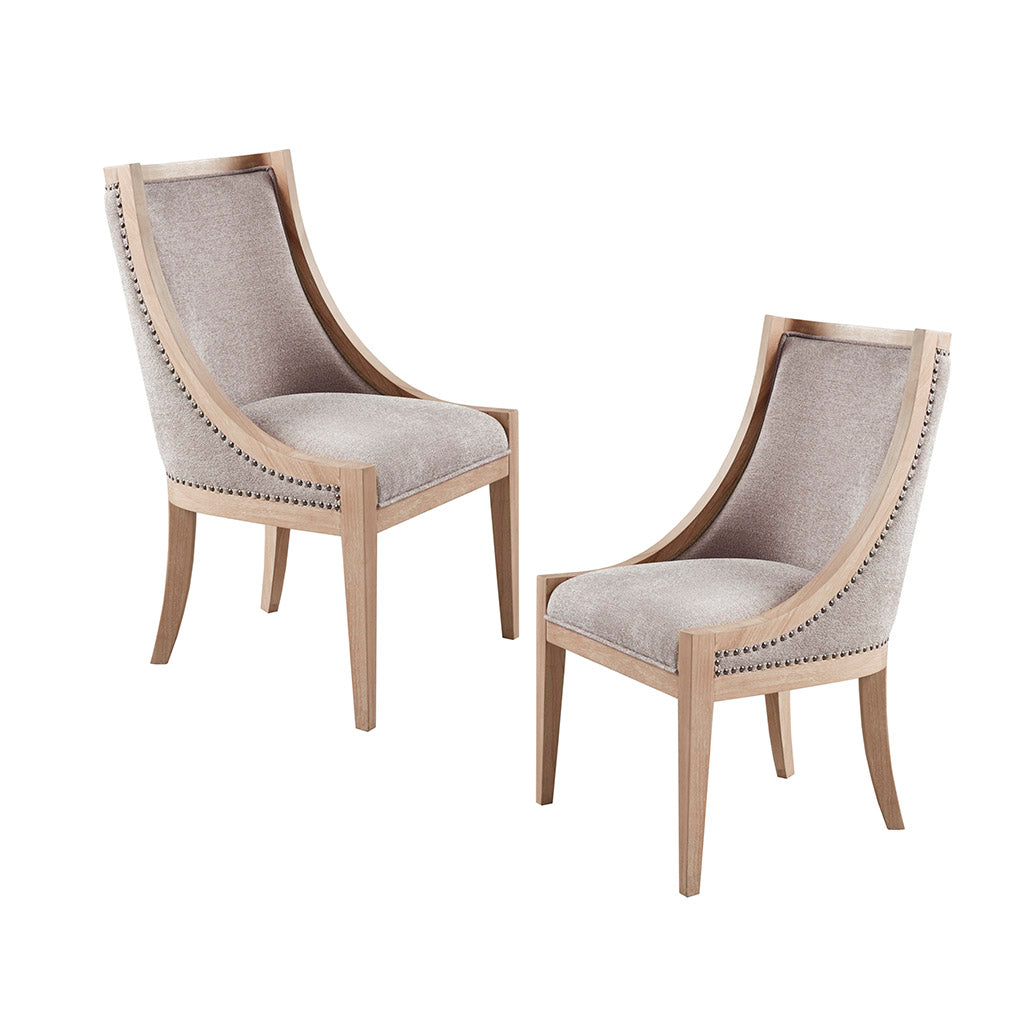 Elmcrest Upholstered Dining Chair with Nailhead Trim - Linen
