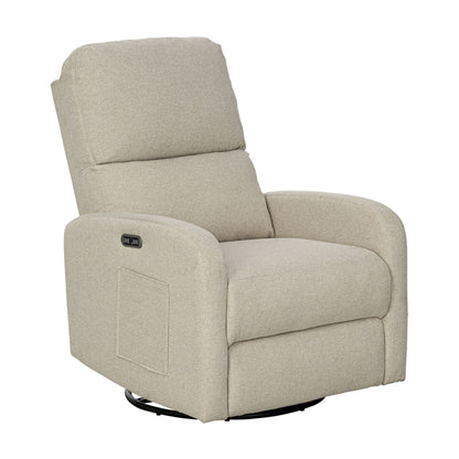 Dakota Power Recliner 3-in-1 with Swivel, Glider, Charging Station - Beige
