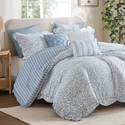 Darcy 5 Piece Print Comforter Set - Blue