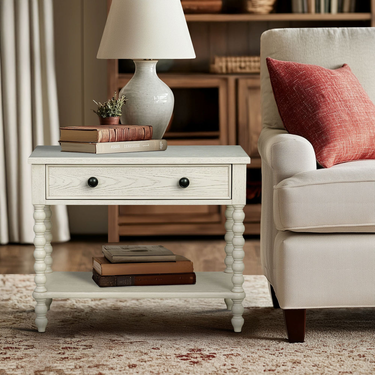 Beckett Large Nightstand - Antique Cream