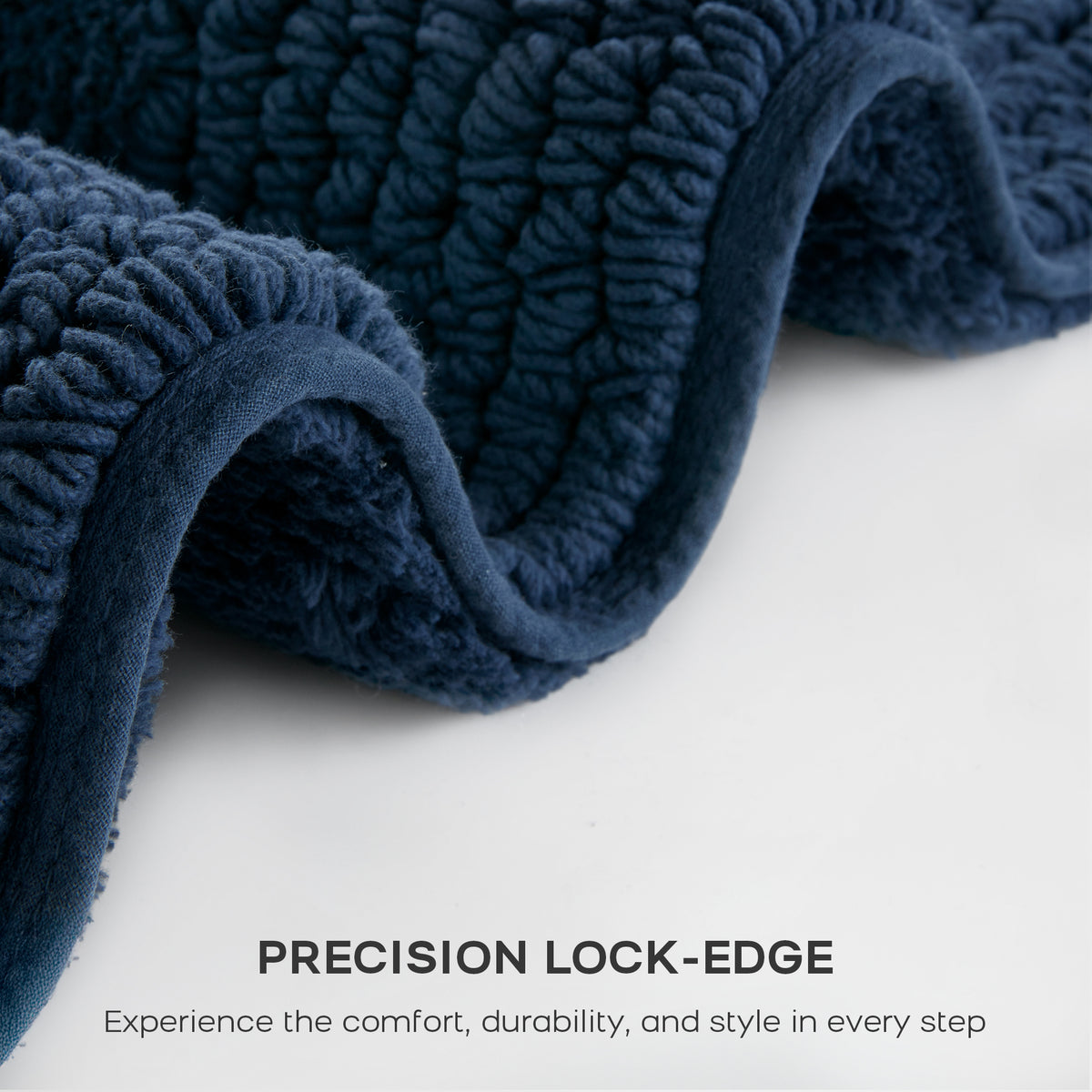 Splendor 100% Cotton Tufted 3000 GSM Reversible Bath Rug - Navy