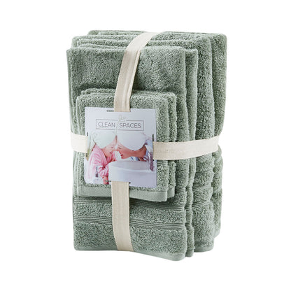 Nurture Sustainable Antimicrobial Bath Towel 6 Piece Set - Green