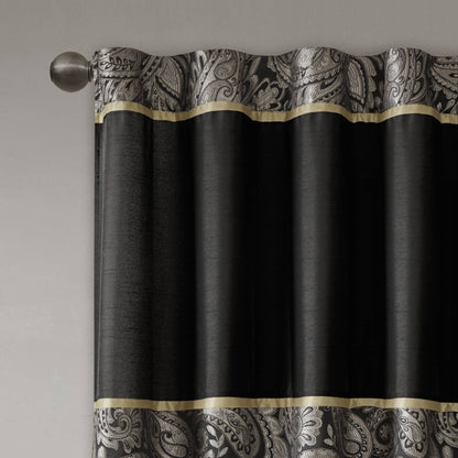 Aubrey Jacquard Curtain Panel Pair - Black