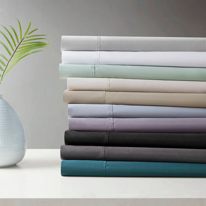 600 Thread Count Cooling Cotton Blend 4 PC Sheet Set - Black