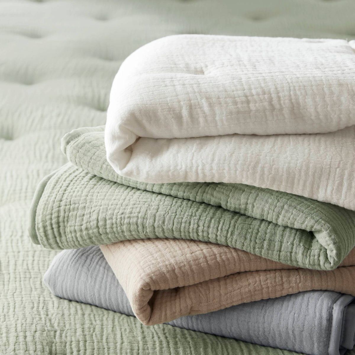 Breeze cotton gauze embroidered Euro Sham - Blue