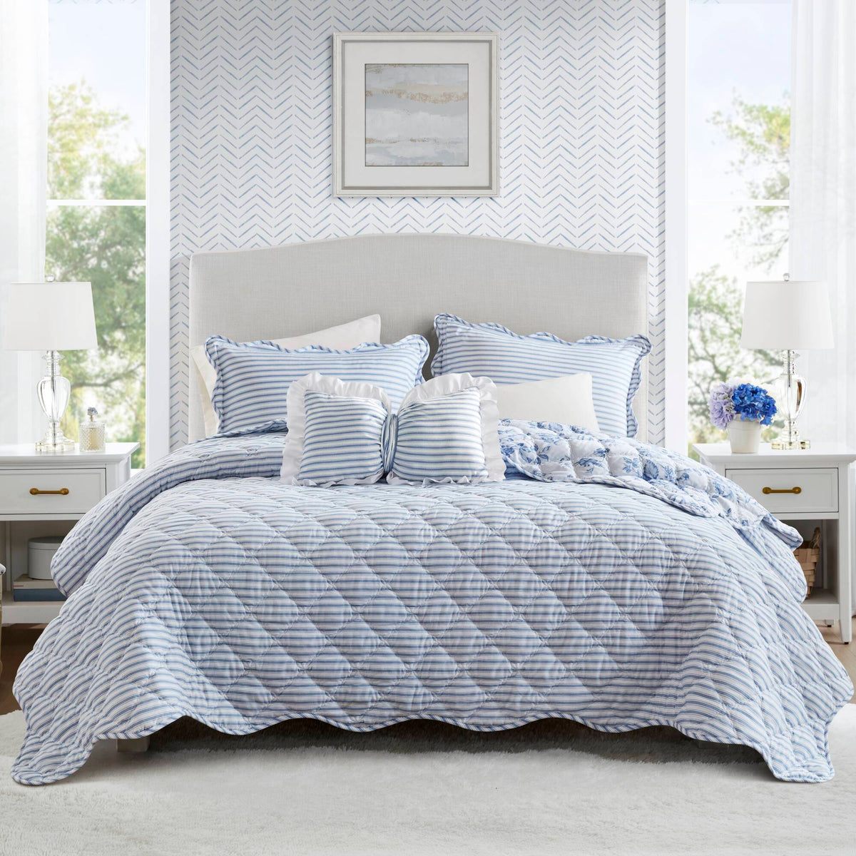 Adele Quilt Set - Blue