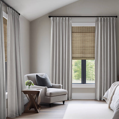 Emery 300gsm poly linen with 7 pinch pleat per pc - Grey