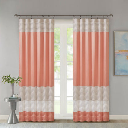 Amherst Polyoni Pintuck Curtain Panel - Coral