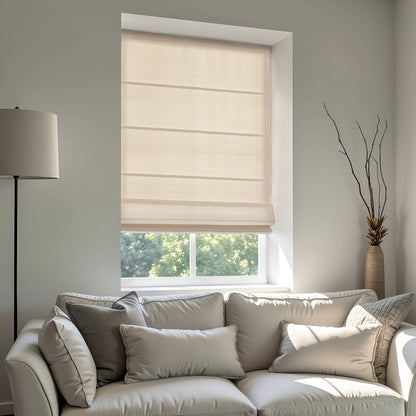 Galen Matte Cordless Roman Blind - Matte ivory