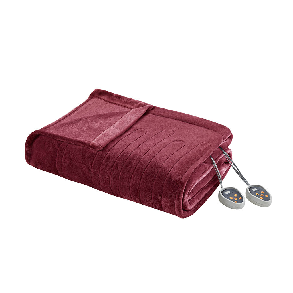 Plush Heated Blanket - Red