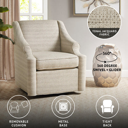 Justin Swivel Glider Chair - Grey Multi