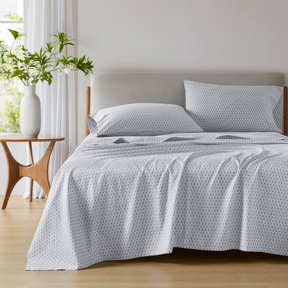 144 Thread Count Cotton Printed Sheets - Diamond Grey