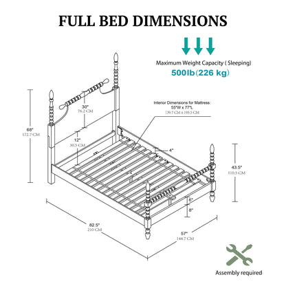 Beckett Turned Wood Spindle Bed - Antique Cream