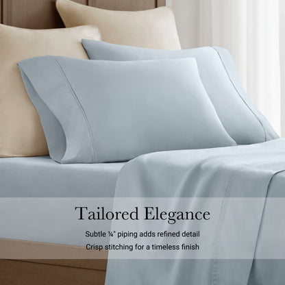 100% Egyptian Cotton Sateen Sheet Set - Blue