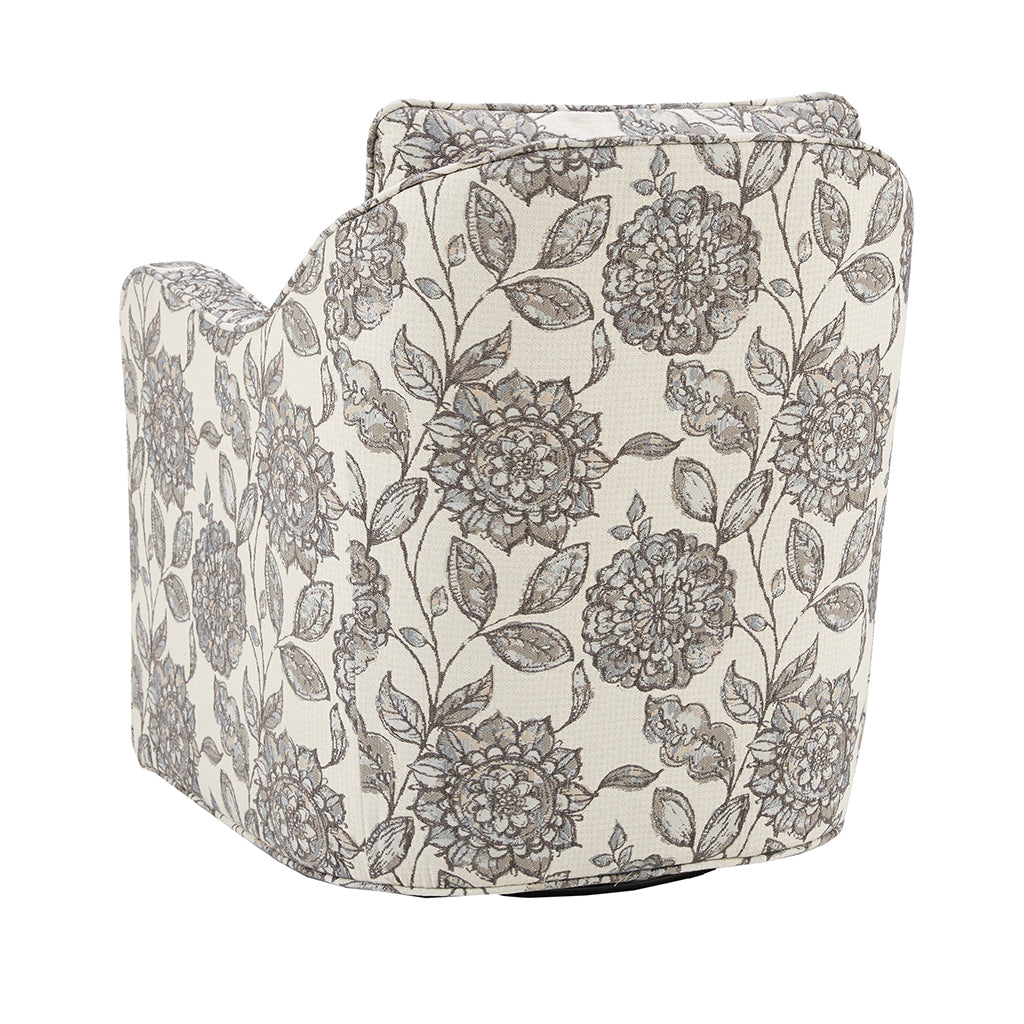 Brianne Upholstered Swivel Curved Armchair - Multi