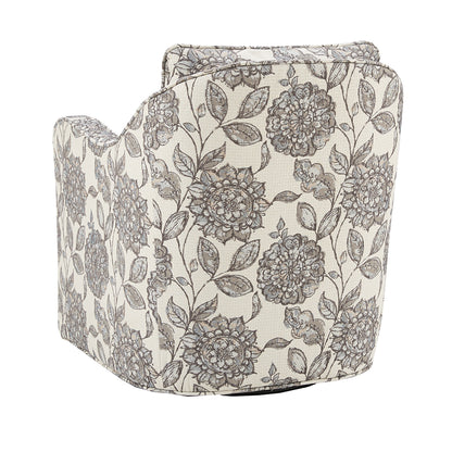 Brianne Upholstered Swivel Curved Armchair - Multi