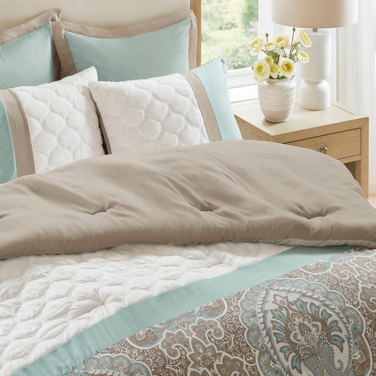 Shawnee 8 Piece Comforter Set - Seafoam