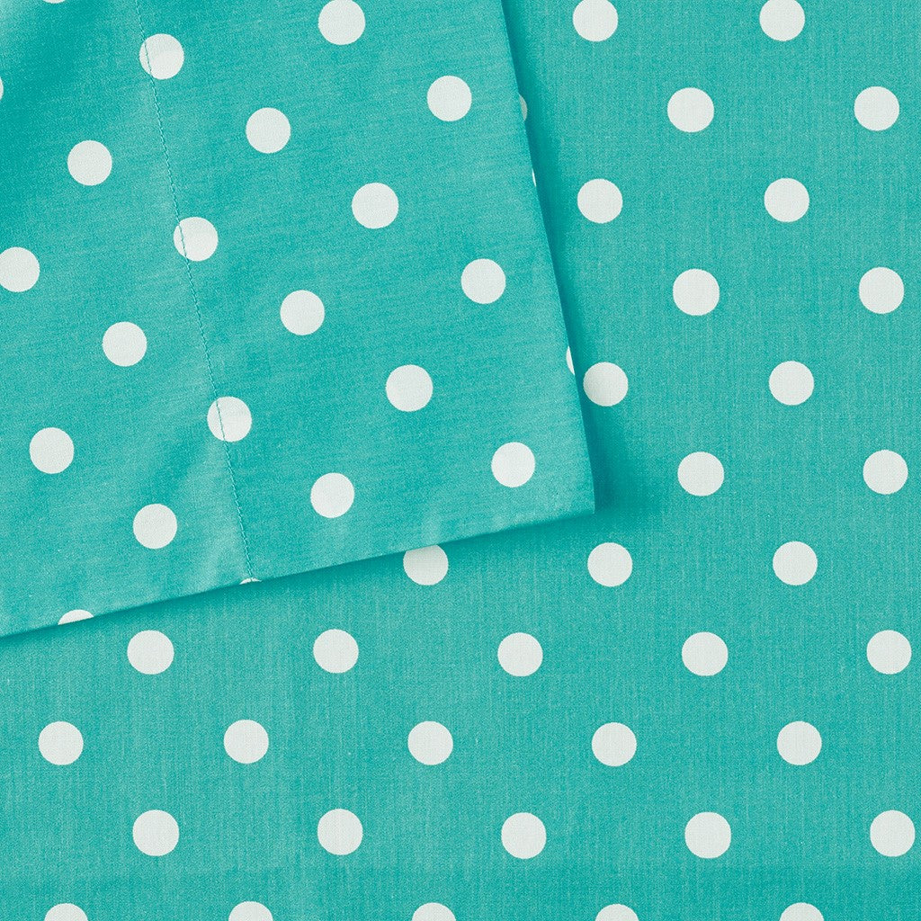 Polka Dot Printed 100% Cotton Sheet Set