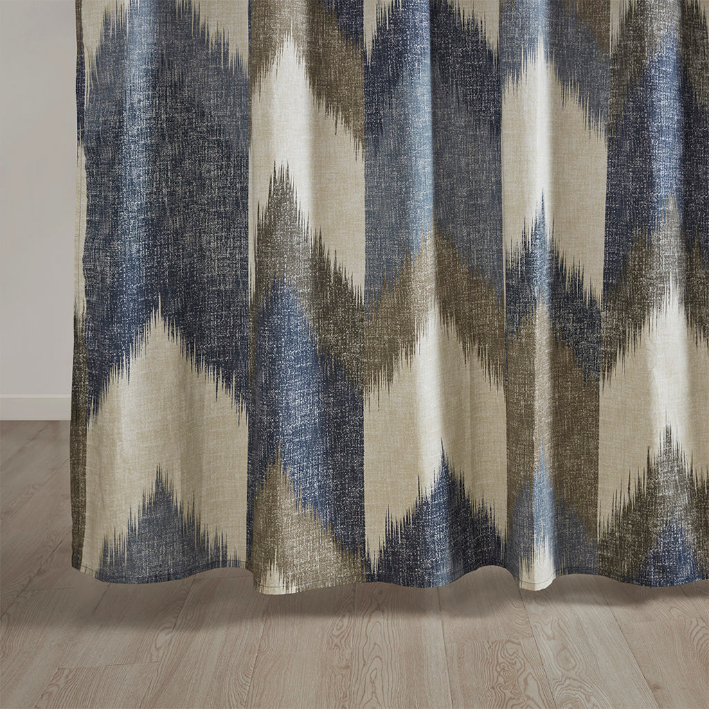 Alpine Cotton Printed Shower Curtain - Navy
