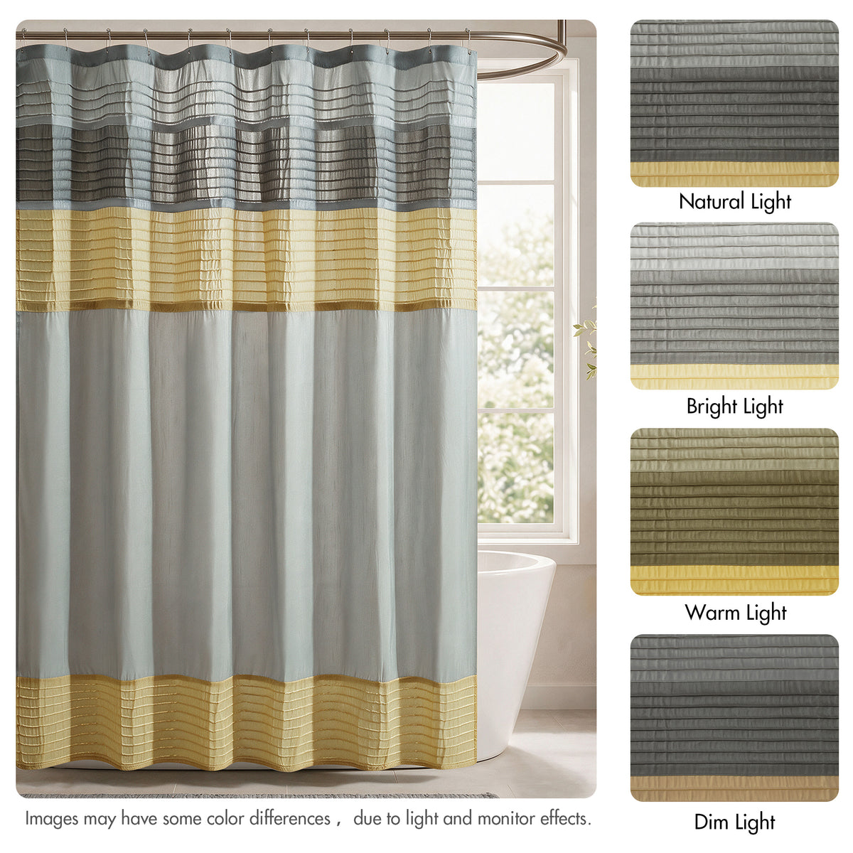 Amherst Faux Silk Shower Curtain - Yellow